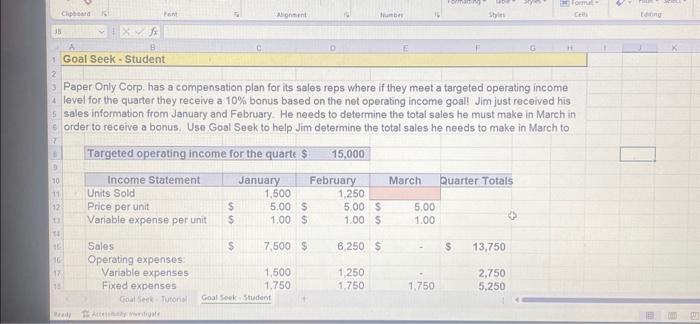  a. Using Goal Seek in Excel, determine the total number of