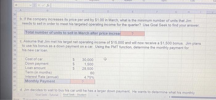 his targeted operating income for the guarter Total number of units to