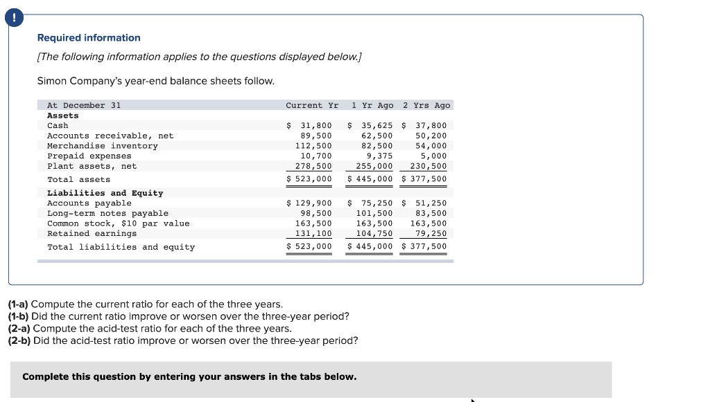 I need help with this balance sheet Required information (The following information