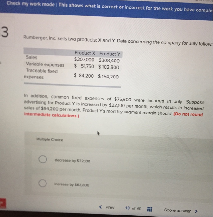 Check my work mode : This shows what is correct or