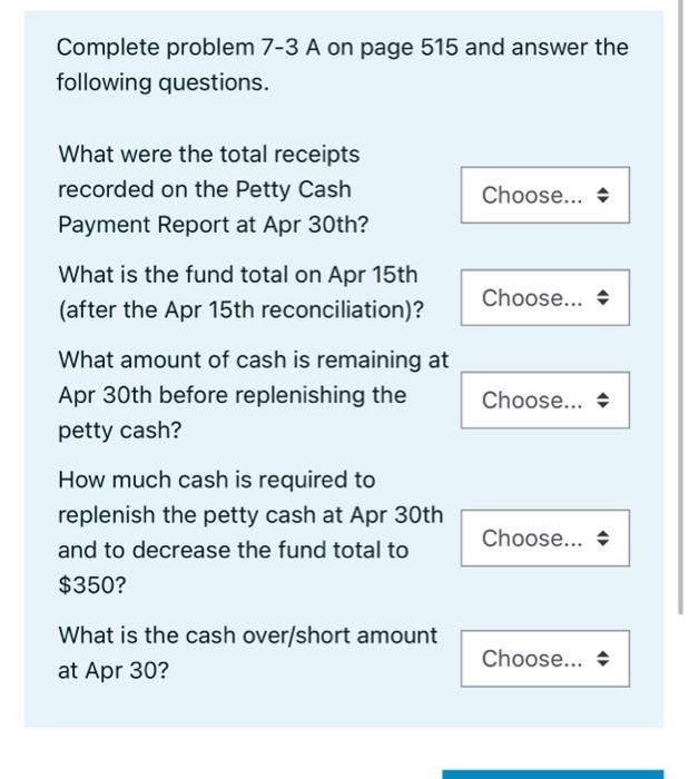 by matching the correct answer. What is the bank statement balance at