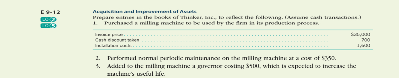  Performed normal periodic maintenance on the milling machine at a cost