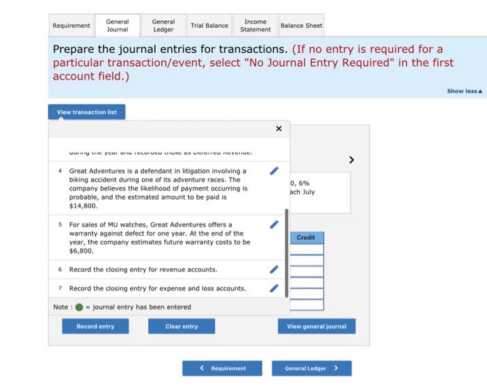 information is available for Great Adventures. - Additional interest for five months