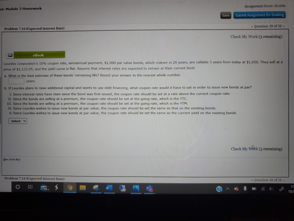  Assignment Score: 60.00% nt: Module 3 Homework Save Submit Assignment for