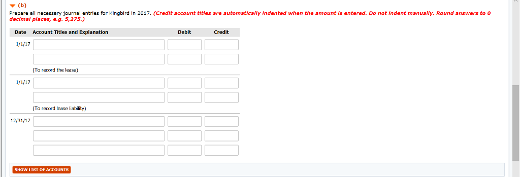 of Accounts. Exercise 21A-19 a-d (Part Level Submission) Ayayai Corporation leased equipment