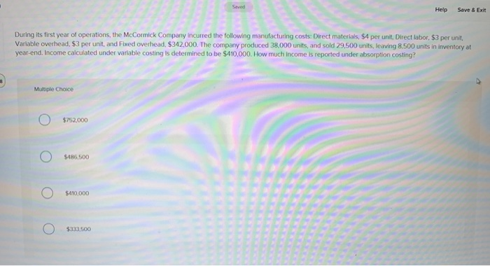  Help Save & Exit During its first year of operations, the