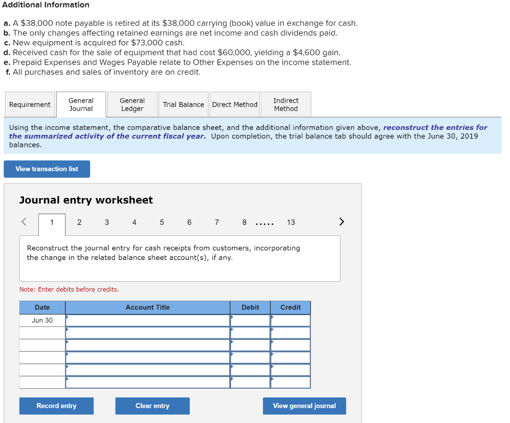 the change in the related balance sheet account(s), if any. 3. Reconstruct