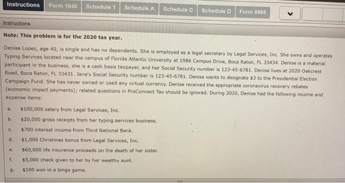  Instructions Form 1040 Schedule 1 Schedule A Schedule C Schedule D