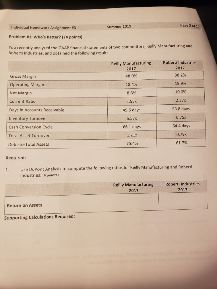 how do i solve the following problems Individual Homework Assignment #3 Summer