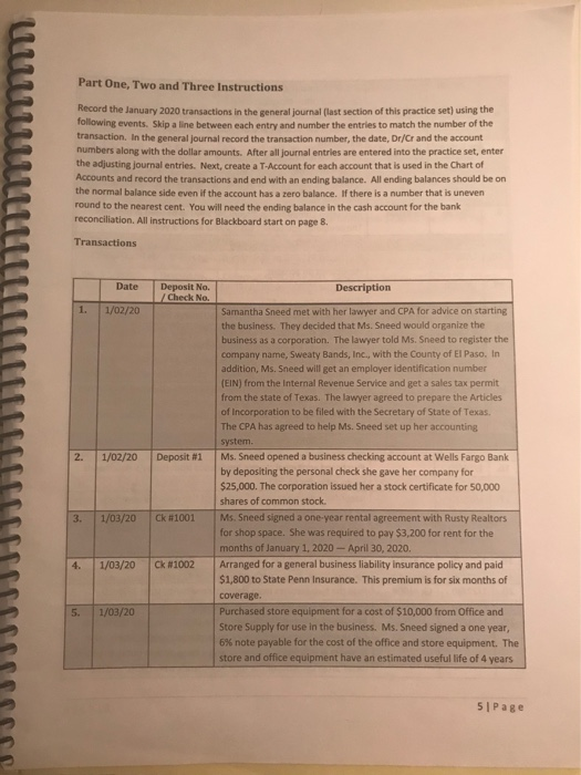 and a Balance Sheet and staple them to the front cover of