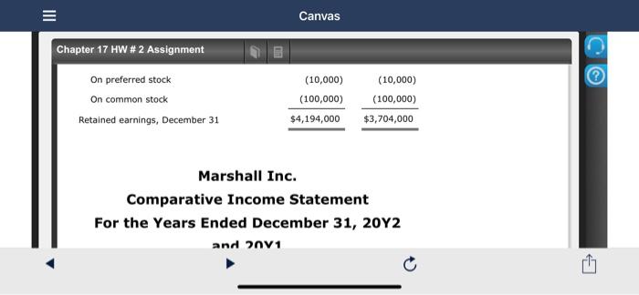 as follows. The market price of Marshall common stock was $82.60 on