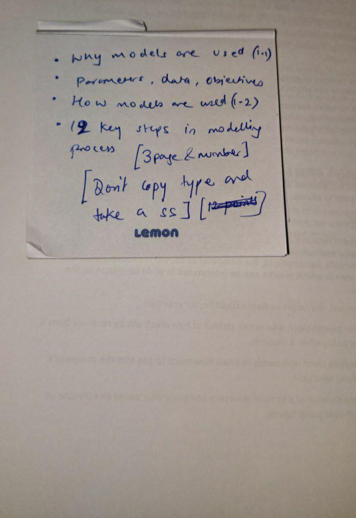 why models are used (1.1) Parameters, data, objectives How models are