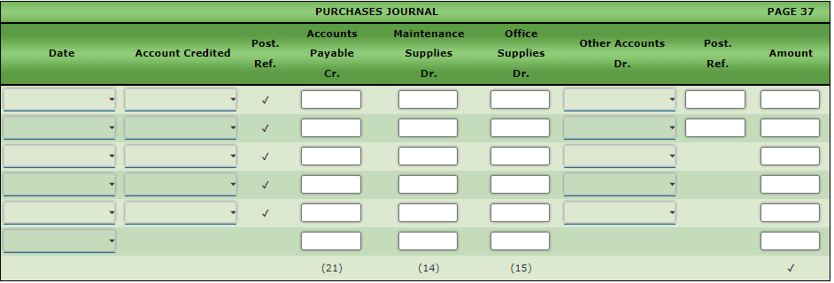Chapter 5 HW: 5 All Journals and General Ledger; Trial Balance The