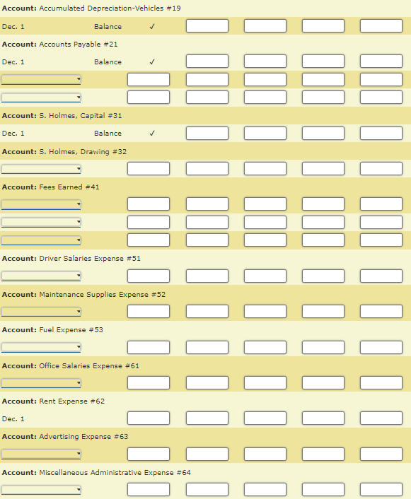 Motors, $37,300. Dec. 6. Purchased office equipment on account from Austin Computer