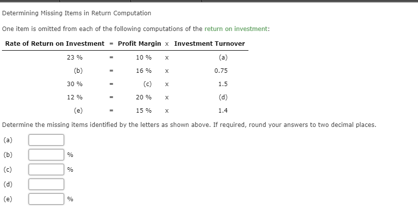 Determining Missing Items in Return Computation One item is omitted from