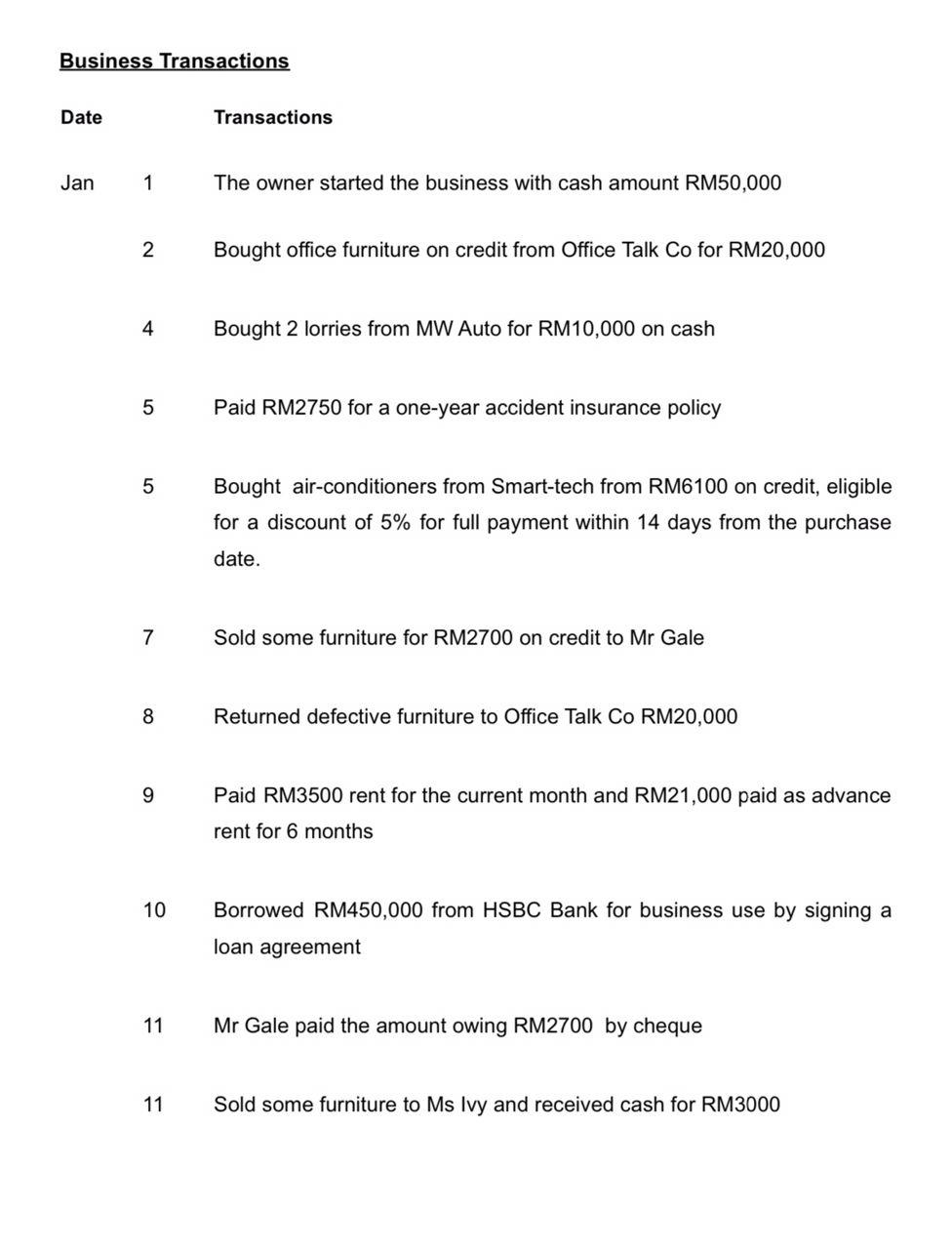1.record all the transaction into a journal entry. 2. post all the
