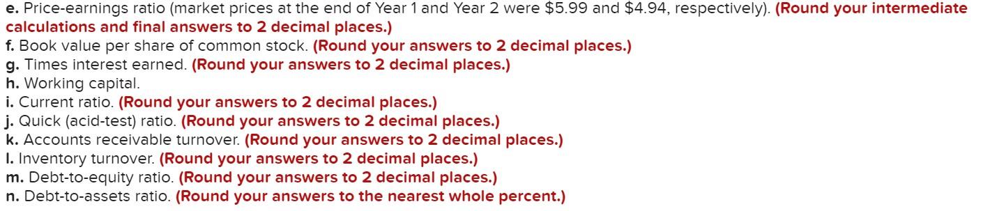 Company: Year 2 $ 219,800 Year 1 $ 182,300 124,000 19,900 9,300