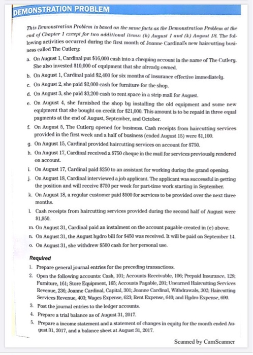  DEMONSTRATION PROBLEM This Demonstration Problem is based on the sime facts