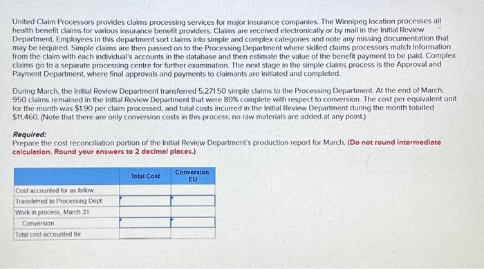q2 United Claim Processors provides claims processing services for major insurance companies.