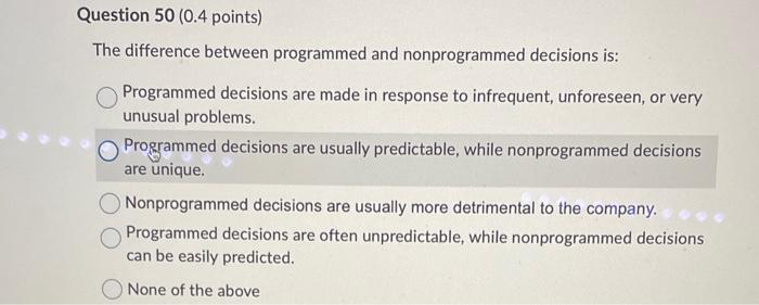  can you help. thanks Question 50 ( 0.4 points) The difference