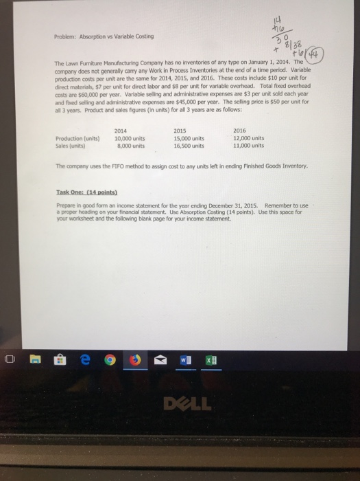  Please show how each calculation is done Problem: Absorption vs Variable