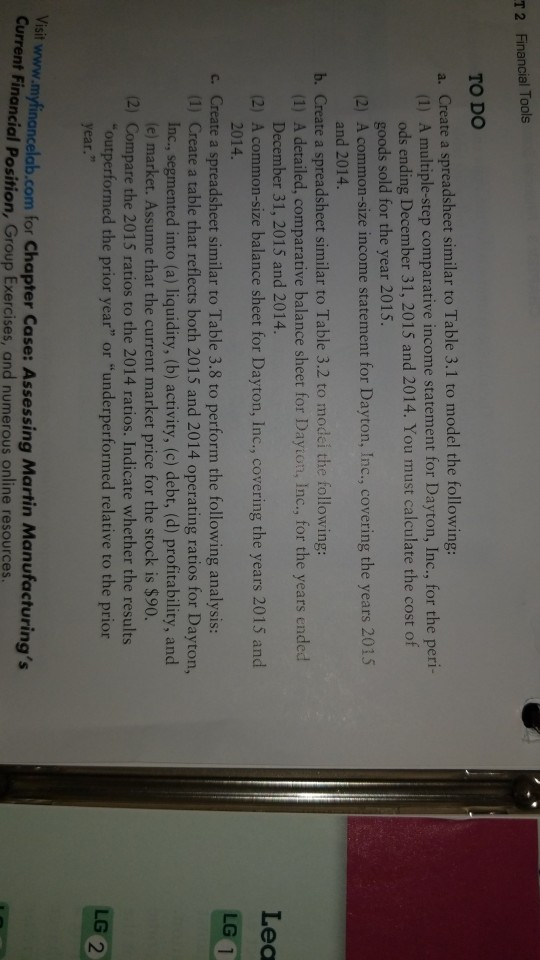 to do : a) 2. a common size income for Daytona