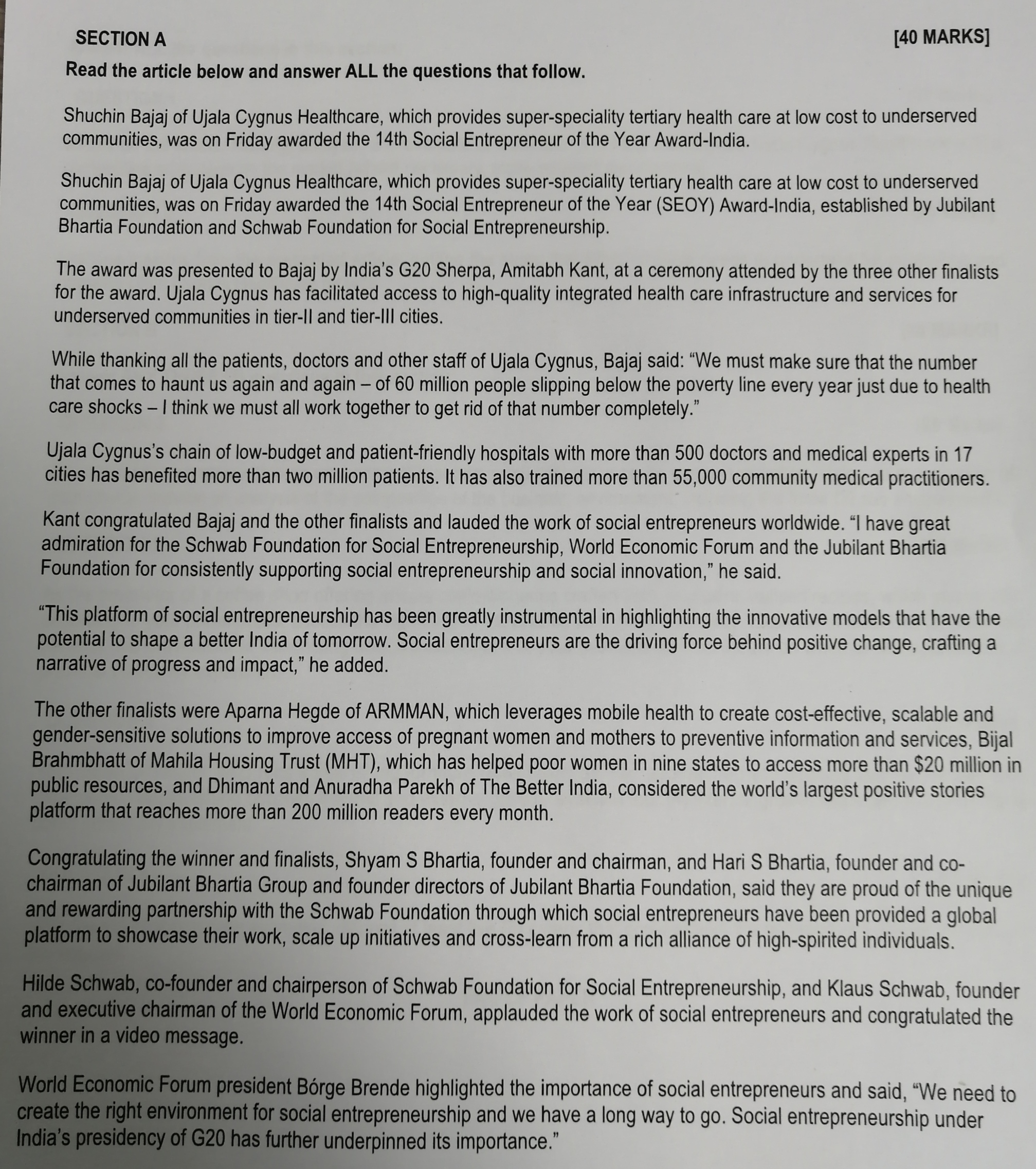 Based on the article, identify, analyse, and evaluate at least four (4)