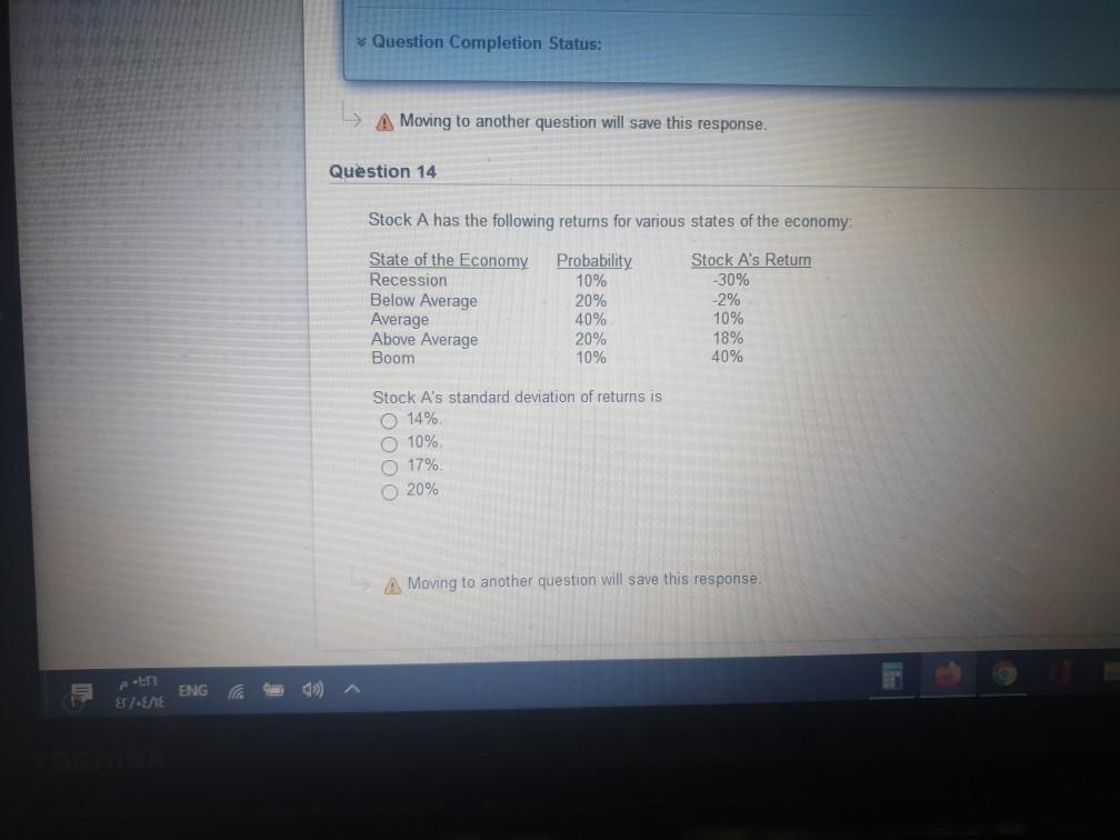 Question Completion Status: A Moving to another question will save this