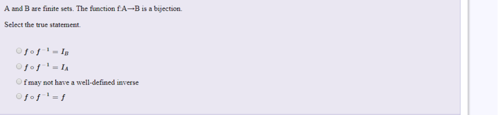  A and B are finite sets. The function fA- B is