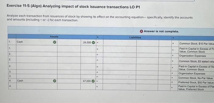 complege on the transaction sheet. need asap please Exercise 115 (Algo) Analyzing