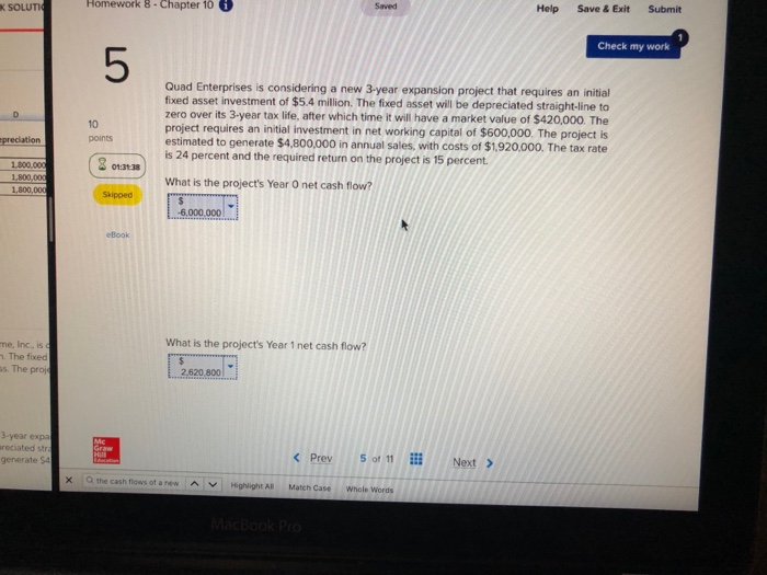  Homework 8 - Chapter 10 K SOLUTI Saved Help Save &