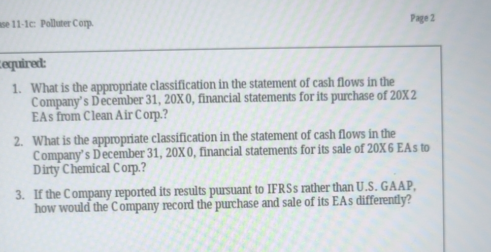  se 11-1c: Polluter Corp. Page 2 equired: What is the appropriate