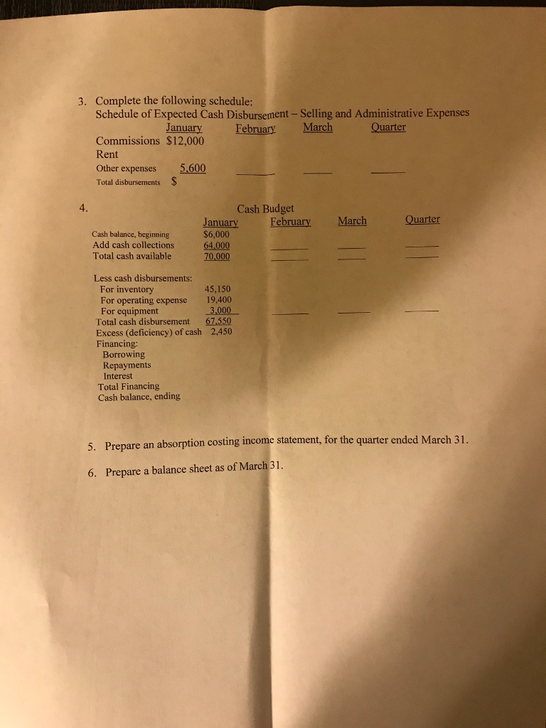 (Xcel, Word, etc). NO EXCEPTIONS. The following data relate to the operations