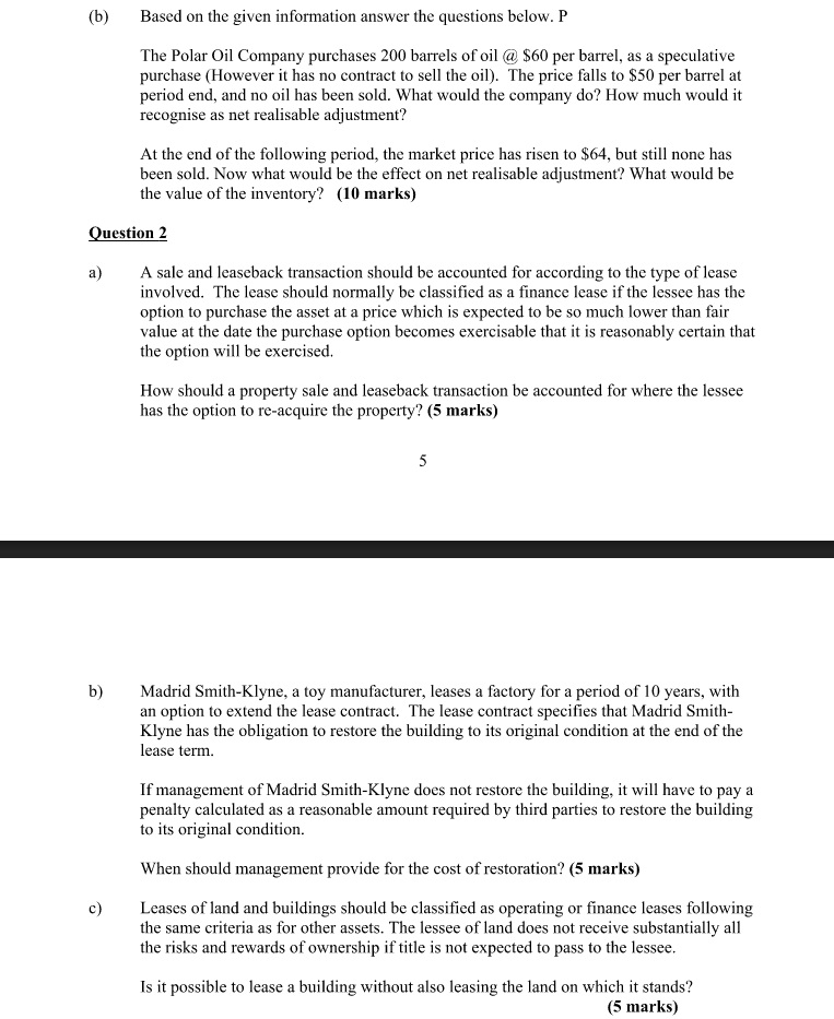 two questions given below, find the value of the inventory at the