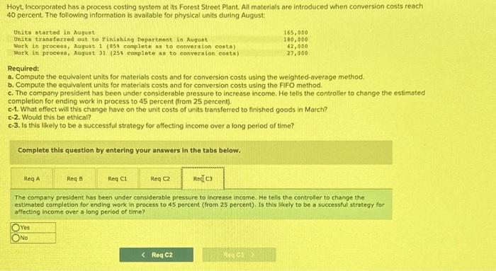 the weighted-average method. b. Compute the equivalent units for materials costs and