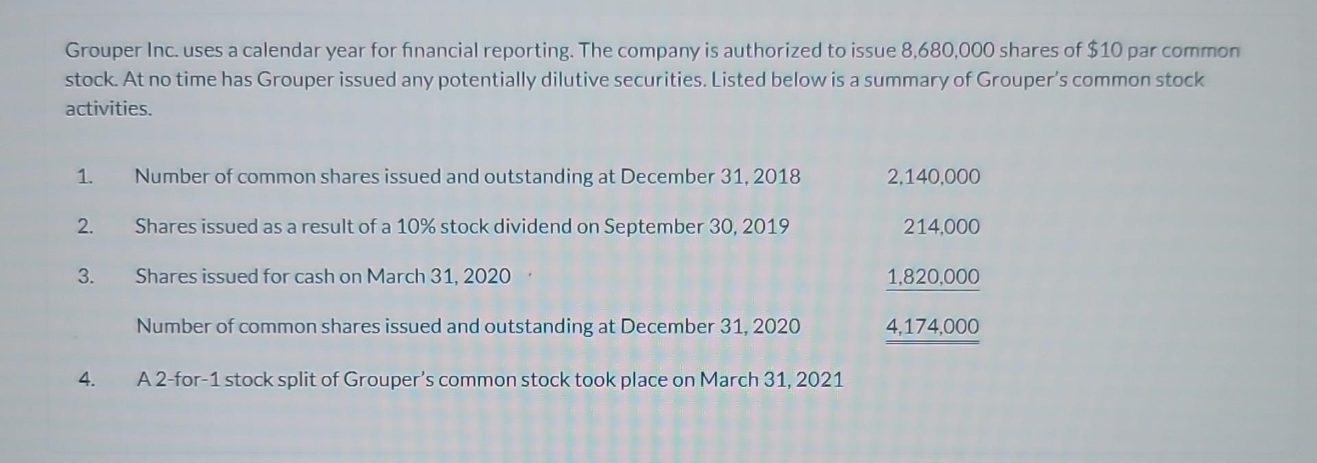  please answer this last one part (c) Grouper Inc. uses a