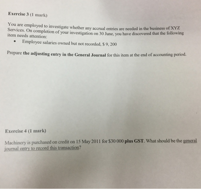  Exercise 3 (1 mark) You are employed to investigate whether any