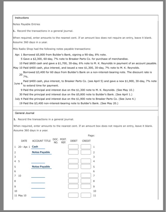  Please help me. Payable Entries Record the transactions in a general
