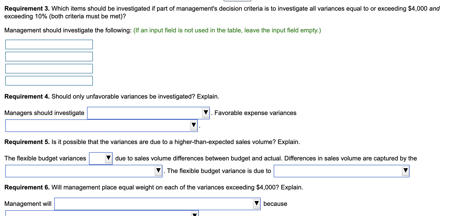 U) or U) Subunit x Net Sales Revenue Actual Results Flexible Budget