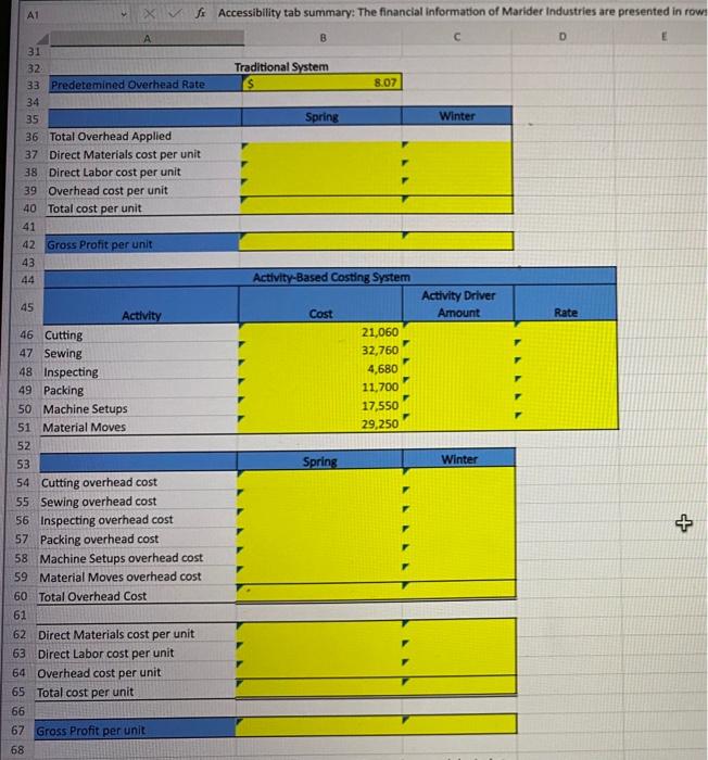 information of Marider Industries are presented in rows 2 to 22. A