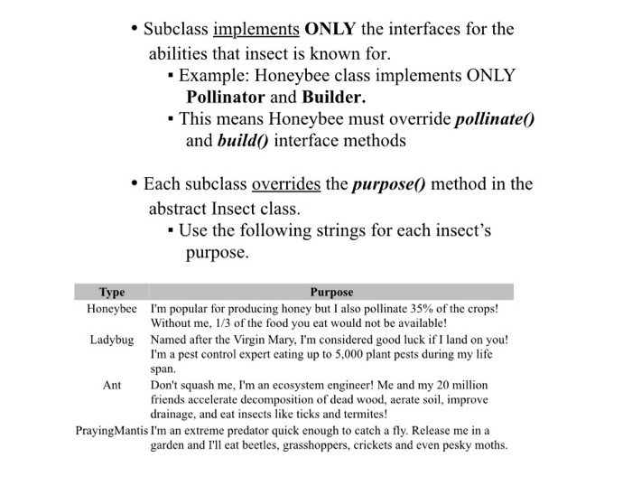 set of abilities as is listed in the table with a Y.