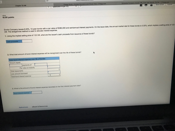  Chapter 10 Hw 13%, Five. 10.00 points a par value of