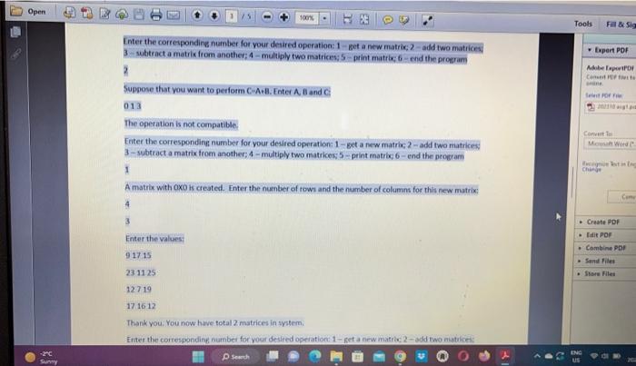 the followine class defirition. const int MAXROWS=10; const int MAX_COLS=10; class Matrixitybe.