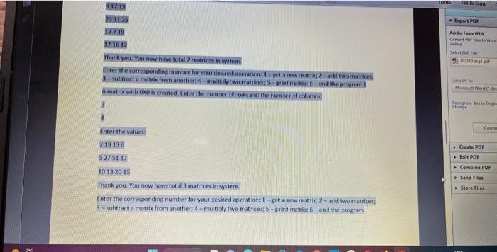 I public Matristype(): woid Setsizefint rowsize, int colsize); void storeitem(int atem, int