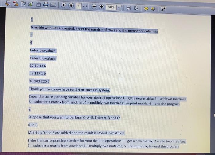 row, int cod): void Add[Matrixtype otherOperand, Matristypes reudt). void Sub(Matrixfype otherOperand, Matrixtypes