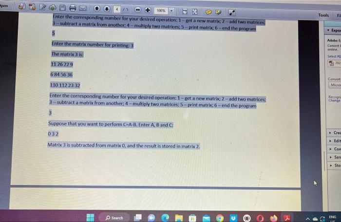 result). void Mult(Matraxivpe otherOperand, MatrixTypes result); void Printly bool AddsubCompatible(MatrixType otherOperand). bool