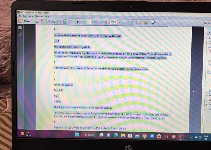 Ewefy ingtentintion of Matrixtype will give you d new matrix, initialy, in