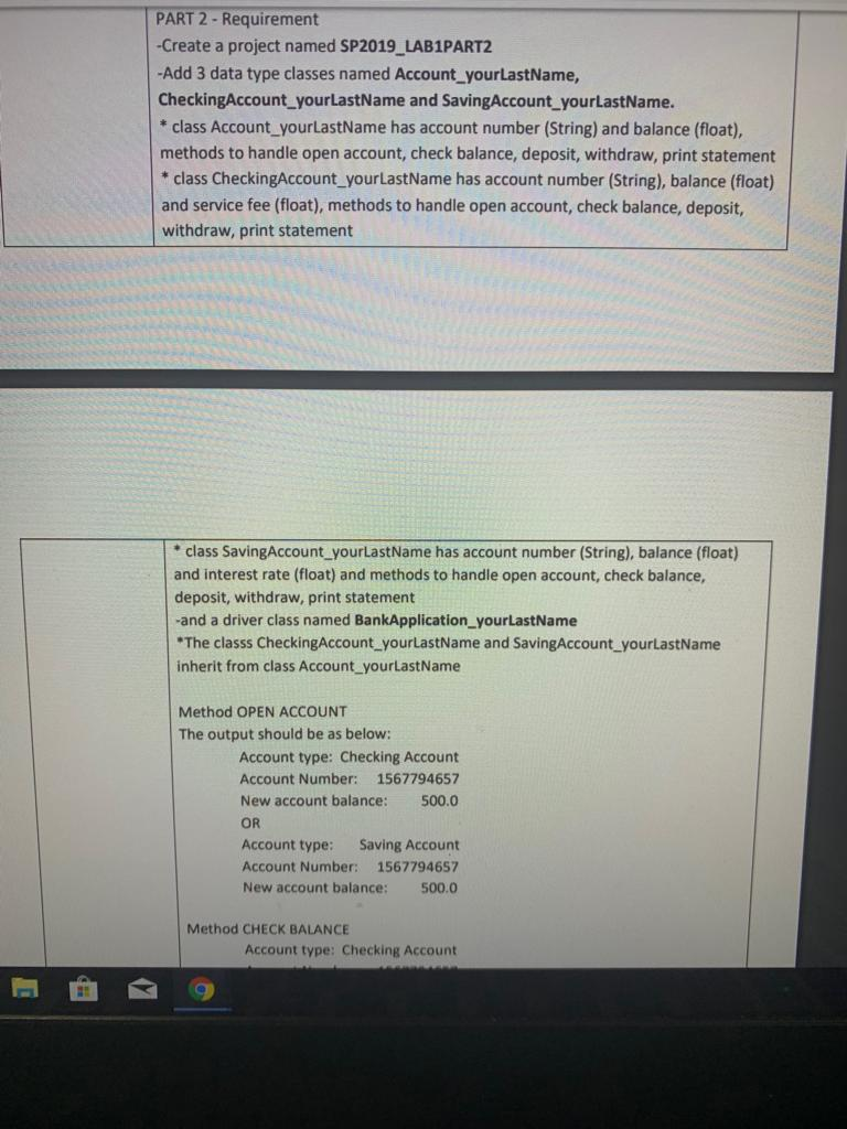  Please help me with this problem and please create four java
