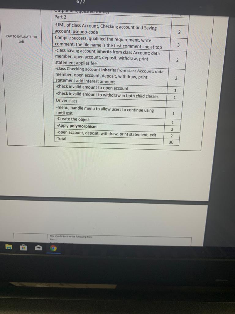 to handle open account, check balance, deposit, withdraw, print statement class SavingAccount_yourLastName