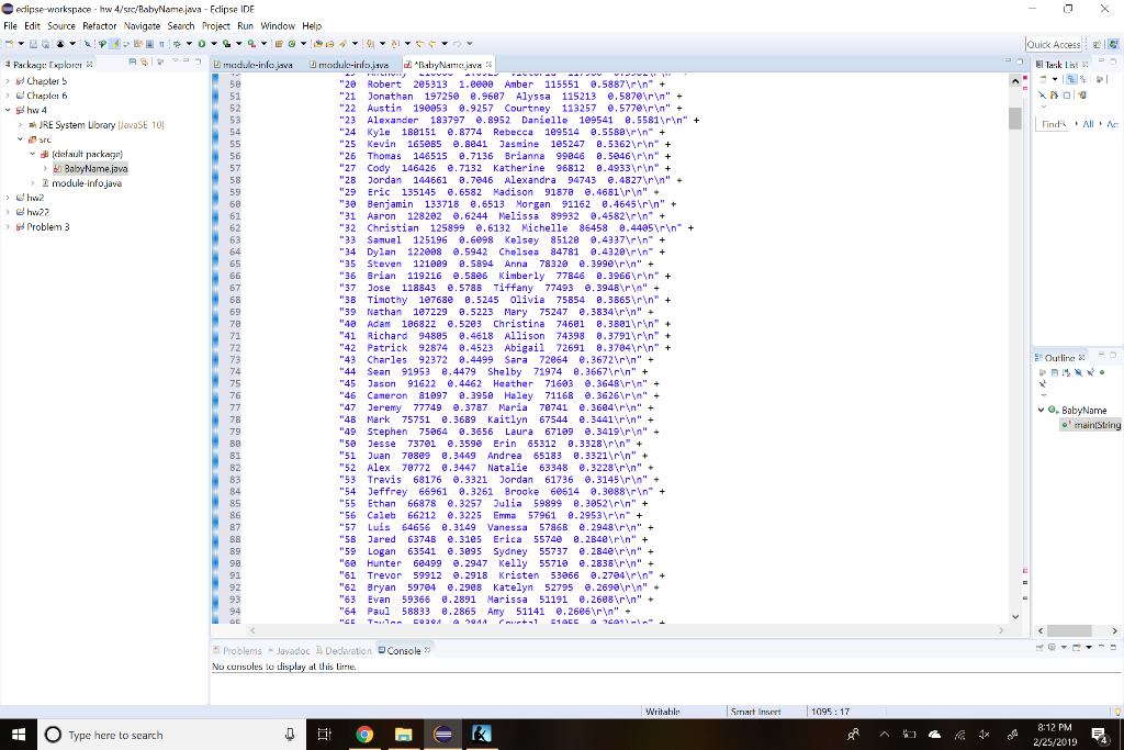 starts, it automatically read the text file in store the names and